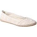 Refresh by Beston Women's 'KACIA-03' White Crochet Knit Espadrille Flats