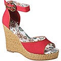 Refresh by Beston Women's 'BONNIE-01' Peep-toe Wedge Sandals
