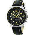 Android Men's 'Interceptor' Black/ Yellow Leather Strap Watch