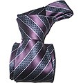 Dmitry Men's Italian Purple Stripe Silk Tie