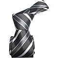 Dmitry Men's Italian Black Striped Silk Tie