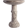 SomerTile Mediterranean Stoneware Veneto Grey 22-inch Birdbath