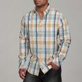 Canterbury of New Zealand Men's Tobacco Checkered Woven Shirt