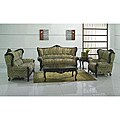 The Gothic 3-piece Mahogany Italian Leather Furniture Set