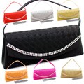 Dasein Satin Rhinestone Detail Clutch Handbag