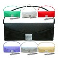 Dasein Satin Rhinestone Clutch Handbag