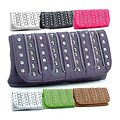 Dasein Rhinestone Zipper Clutch