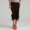G & M Women's Drawstring Canvas Capri