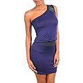 Stanzino Women's Navy Sequin One-shoulder Banded Dress