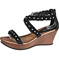 Refresh by Beston Women's 'Summer' Black Wedge Sandals