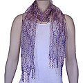 Hand-spun Silk Purple Confetti Scarf (India)