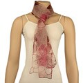 Hand-spun Silk Pink Dragonfly Scarf (India)