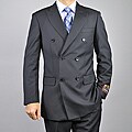 Giorgio Fiorelli Men's Black Double-breasted 6-button Suit