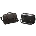 The Manchester Flap-Over Leather Laptop Computer Briefcase with Removable Sleeve