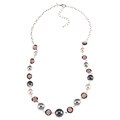 Roman Silvertone White and Grey Faux Pearl Plastic Stone Necklace