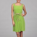Chetta B Women's Pintuck Pleat Lime Dress