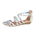 Refresh by Beston Women's 'Tokyo-02' Blue Floral Braided Sandals