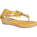 Refresh by Beston Women's 'Tokyo-01' Yellow Floral Accent T-strap Thong Sandals