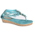 Refresh by Beston Women's 'Tokyo-01' Turquoise Sandals