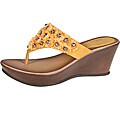 Refresh by Beston Women's 'Summer-03' Yellow Wedge Sandal