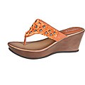 Refresh by Beston Women's 'Summer-03' Orange Wedge Sandal