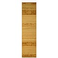 Beige/ Brown Stripe Damask Rug (2'7 x 9'10)