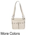 Stone Mountain Leather silvertone Embellished Crossbody Bag