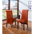 Sleigh Back Orange Parsons Chair (Set of 2)