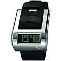 Puma Men's Black Leather Stream Digital Watch