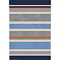 Hand-tufted Gray Bipes Polyester Rug (6' x 9')