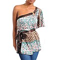 Stanzino Women's One-Shouldered Brown Paisley Top