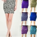 Tabeez Women's Leopard Stretch Mini Skirt
