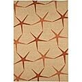 Hand-hooked Contemporary Ivory Area Rug (7' 6 x 9' 6)