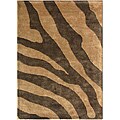 Hand-tufted Wool and Art Silk Brown Zebra Print Rug (2' x 3')