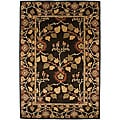 Hand-tufted Coffee Brown/ Red Wool Rug (8' x 11')
