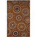 Hand-tufted Brown/ Black Wool Rug (2' x 3')