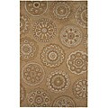 Hand-tufted Sand Brown Wool Rug (5' x 8')
