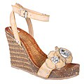 Refresh by Beston Women's 'Shania-03' Beige Platform Wedge Sandals