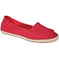 Refresh by Beston Women's 'Lala' Red Canvas Boat Shoes