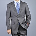 Giorgio Fiorelli Men's Black Pinstripe 2-Button Suit