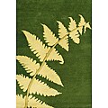 Alliyah Handmade Green New Zealand Blended Wool Rug (4' x 6')