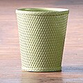 'Carter' Soft Sage Round Woven Wastebasket