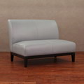 Cole Charcoal/Gray Leather Loveseat