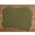 Crocodile Woven Vinyl Sage Placemats (Set of 4)