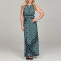 London Times Women's Printed Jersey Maxi Dress