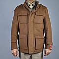 Mantoni Men's Chestnut Wool Military Jacket