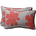Pillow Perfect Decorative Gray/ Coral Floral Toss Pillows (Set of 2)