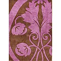 Hand-Tufted New Zealand Wool Blend Amber Brown Area Rug (5 x 8)