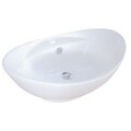Oval Vitreous China White Bathroom Vessel Sink