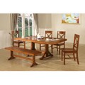 Antique Brown 6-piece Wood Dining Set